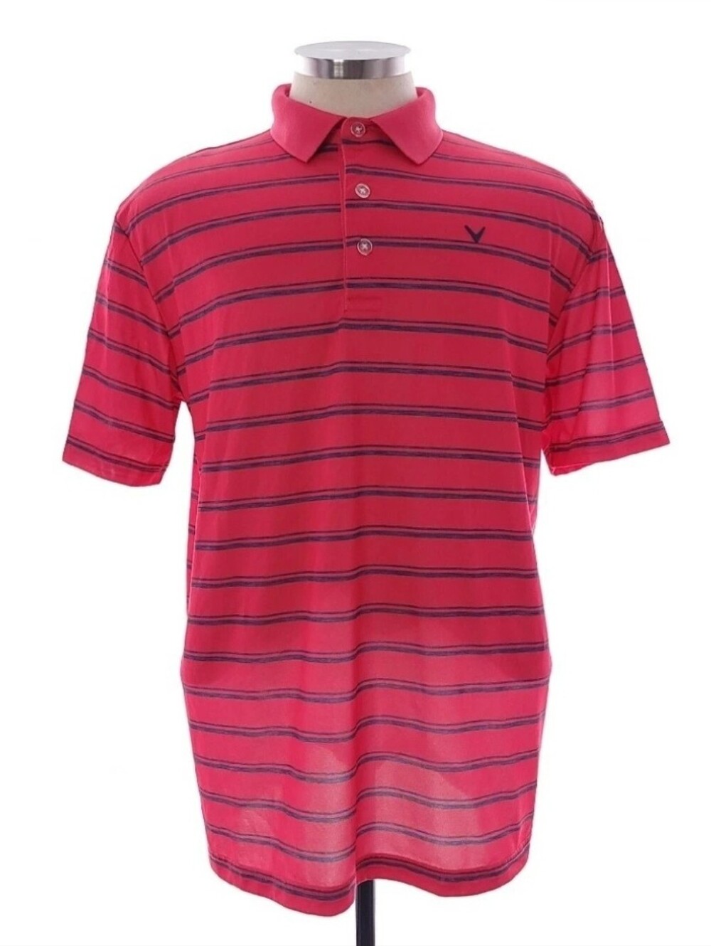 Callaway Opti Dri Striped Short Sleeve Polo Shirt Mens Size Large
